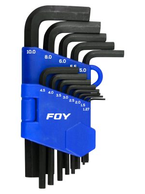 JLL13M.jpg JLL13M - Juego de llaves hexagonales tipo "L", métricas, 13 piezas en rack Foy