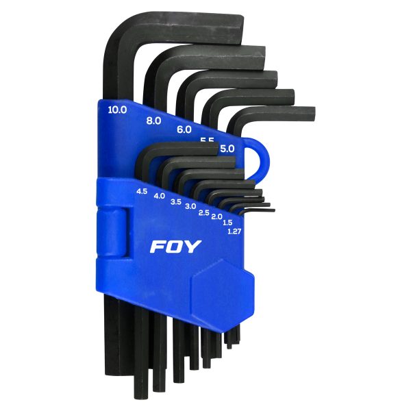 JLL13M.jpg JLL13M - Juego de llaves hexagonales tipo "L", métricas, 13 piezas en rack Foy