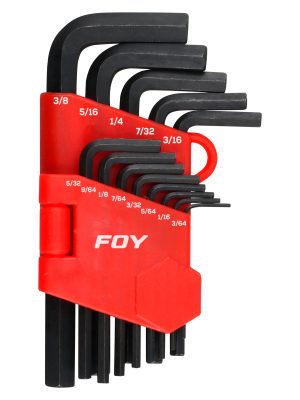 JLL13P.jpg JLL13P - Juego de llaves hexagonales tipo "L", en pulgadas, 13 piezas en rack Foy