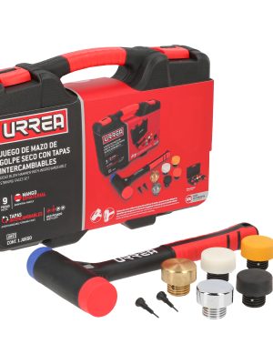 JMTI - Juego de mazo de golpe seco con mango Rubber grip tapas intercambiables 16 oz, 9 piezas Urrea
