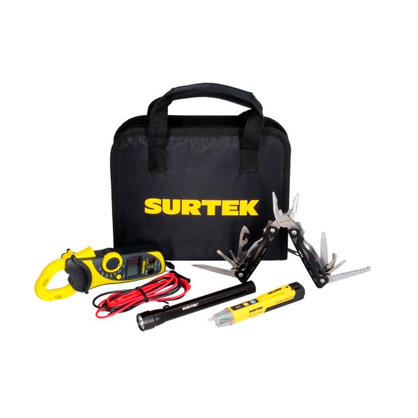 JPE5 - Juego combinado de herramienta con probadores eléctricos 5 piezas, estuche multiusos Surtek