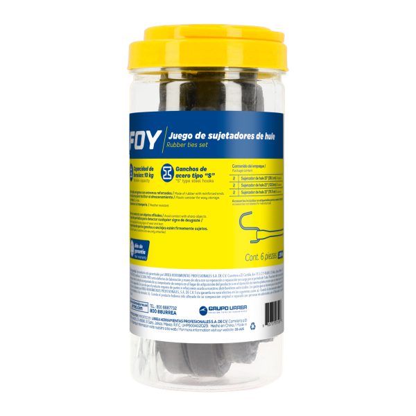 JSH6 - Jgo sujetador hule 6pz Foy