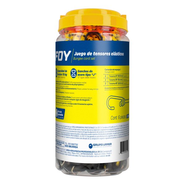 JTE6 - Jgo tensores elast 6pz Foy