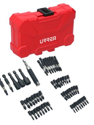 JUP54.jpg JUP54 - Juego de puntas y accesorios con sistema de amortiguación de impacto, 54 pz en estuche pls Urrea