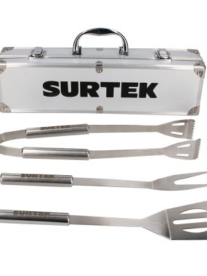 KASA - Kit de asado con estuche, mandil, guante y 3 utensilios Surtek