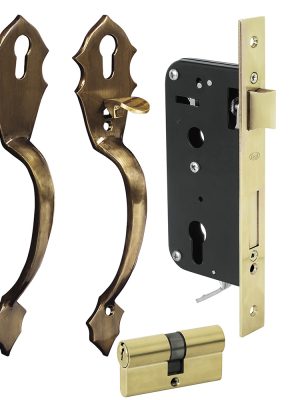 L119ELA - Conjunto Classic función doble, latón antiguo, llave estándar Lock