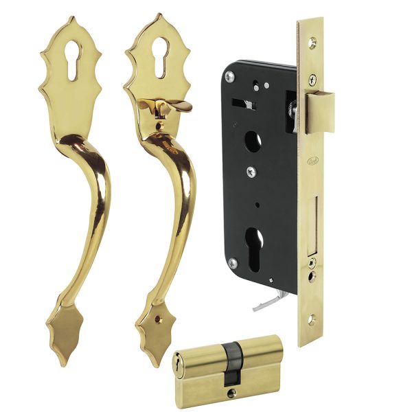 L119QLB.jpg L119QLB - Conjunto Classic función doble, latón brillante, llave de puntos Lock