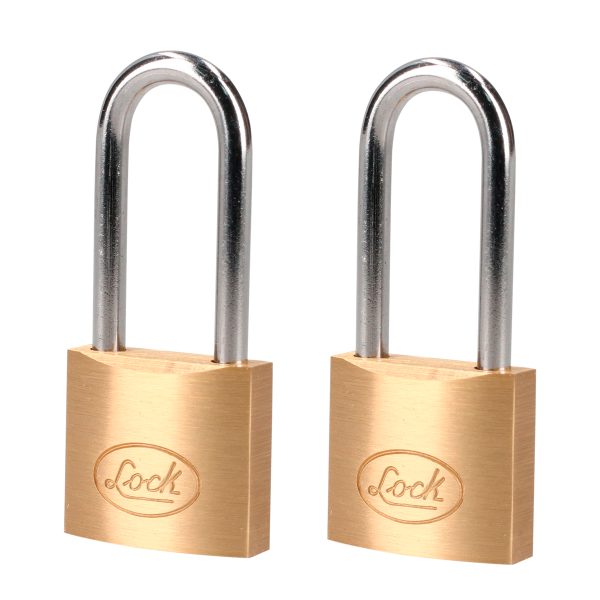 L20L25EB - Juego de candados de latón largos 25 mm, llave estándar, 2 piezas Lock