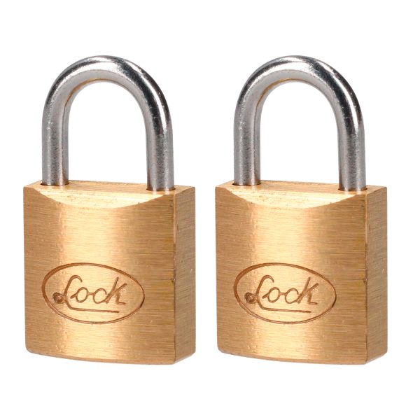 L20S20EB - Juego de candados de latón cortos 20 mm, llave estándar, 2 piezas Lock