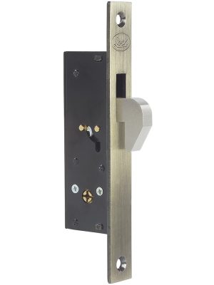 L2101.jpg L2101 - Cerrojo para embutir de gancho, latón antiguo, llave tetra, en caja Lock