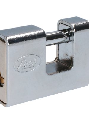 L22C80QCBB - Candado de acero para cortina metálica 80 mm, niquel satinado, llave de puntos Lock