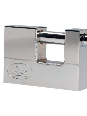 L22C80TCSB - Candado de acero para cortina metálica 80 mm, cromo satinado, llave tetra Lock