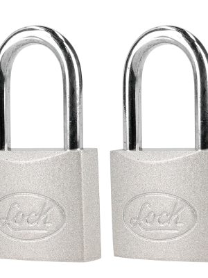 L22L452 - Juego de candados de acero largos 45 mm, llave estándar, 2 piezas Lock