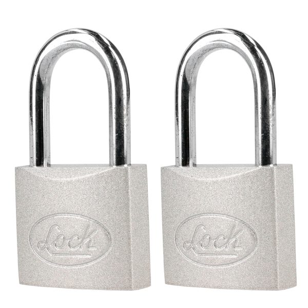 L22L452 - Juego de candados de acero largos 45 mm, llave estándar, 2 piezas Lock