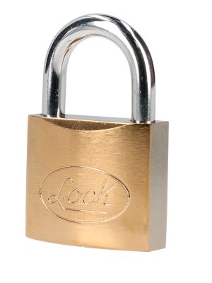 L22S50ELBB - Candado de acero corto 50 mm, acabado latonado, llave estándar Lock