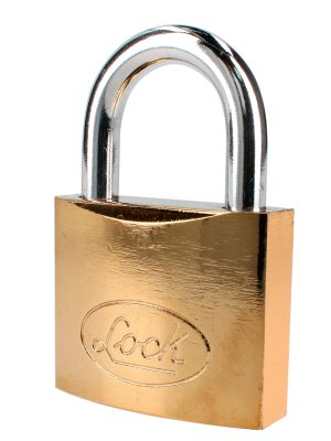 L22S63ELBB - Candado de acero corto 63 mm, acabado latonado, llave estándar Lock