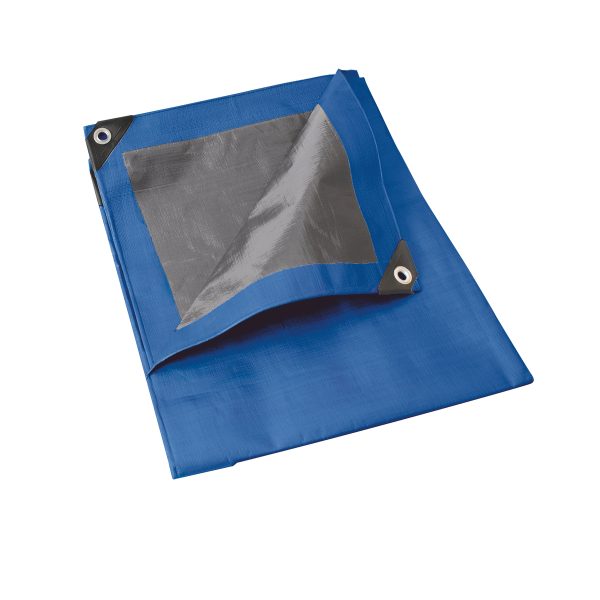 L3X5Z - Lona de polietileno color azul con fondo plata, 3 x 5 m Foy