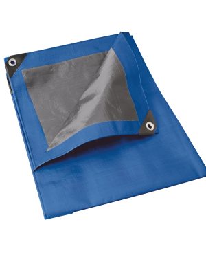 L3X6Z - Lona de polietileno color azul con fondo plata, 3 x 6 m Foy