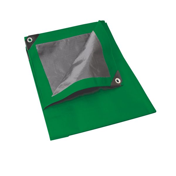 L4X5V - Lona de polietileno color verde con fondo plata, 4 x 5 m Foy