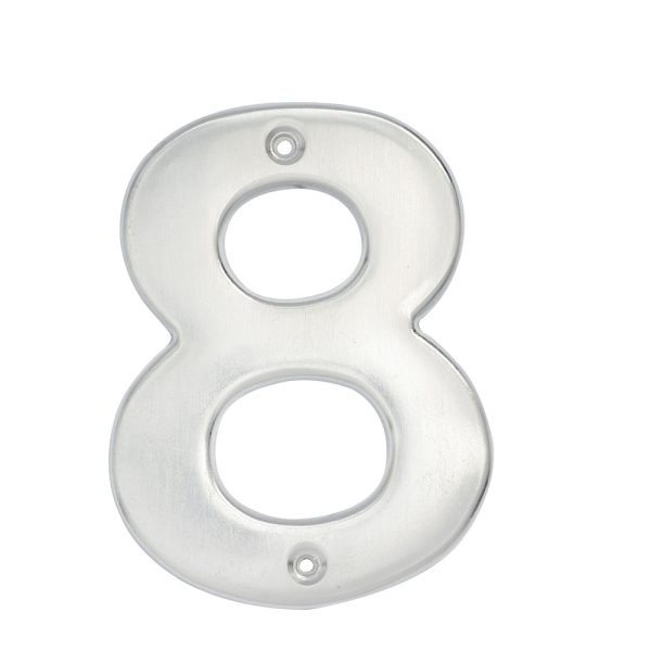 L608C - Número 8 bold 4" níquel satinado Lock