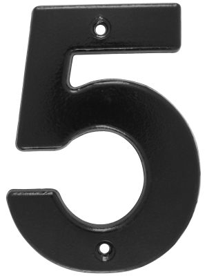 L65N - Número 5 bold 4" negro Lock