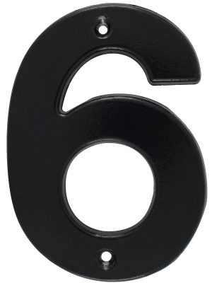 L66N - Número 6 bold 4" negro Lock