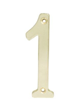 L6801LB - Número 1 slim 4" latón brillante Lock