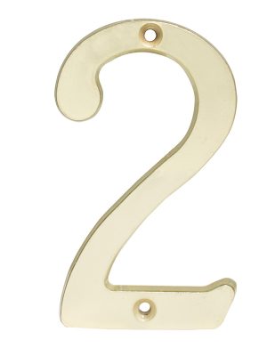 L6802LB - Número 2 slim 4" latón brillante Lock