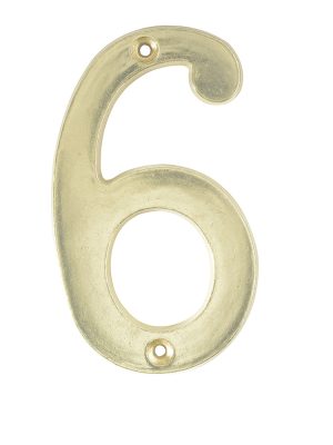 L6806LB - Número 6 slim 4" latón brillante Lock