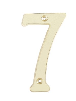 L6807LB - Número 7 slim 4" latón brillante Lock