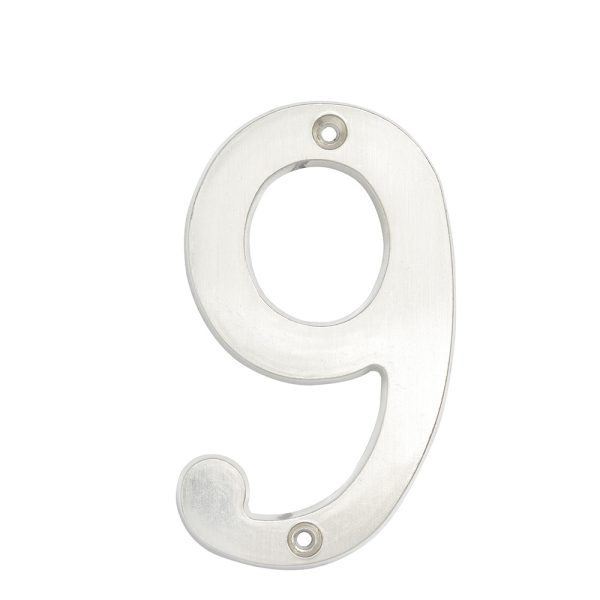 L6809CS - Número 9 slim 4" níquel satinado Lock