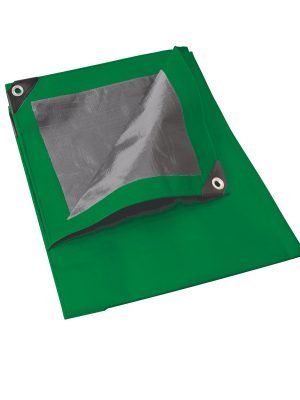 L6X12V - Lona de polietileno color verde con fondo plata, 6 x 12 m Foy