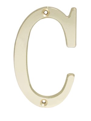 L701CLB - Letra C slim 4" latón brillante Lock