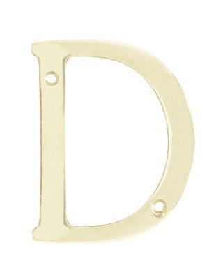 L701DLB - Letra D slim 4" latón brillante Lock