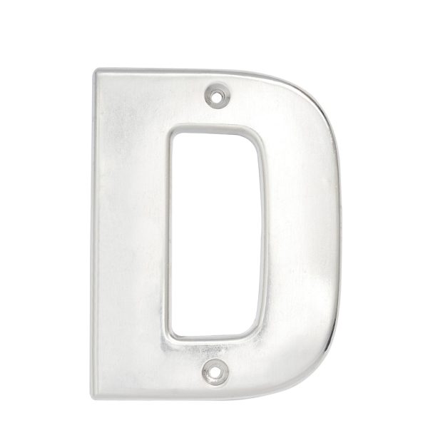 L70DC - Letra D bold 4" cromo satinado Lock