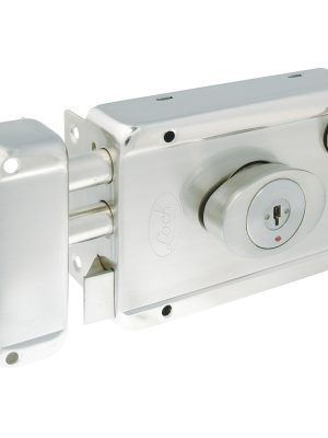 L7725ADBIN - Cerradura de sobreponer función 2 bulones, acero inoxidable, llave de puntos, en caja Lock