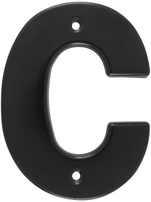 L7CN - Letra C bold 4" negro Lock