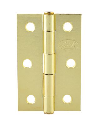 LBA10LB - Bisagra alargada perno remachado de acero latón brillante 1" x 1.06" Lock