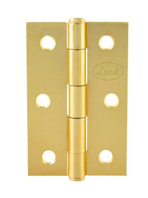 LBA15LB - Bisagra alargada perno remachado de acero latón brillante 1.5" x 1.46" Lock