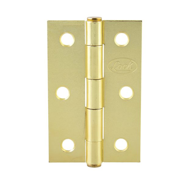 LBA40LB - Bisagra alargada perno remachado de acero latón brillante 4" x 2.87" Lock