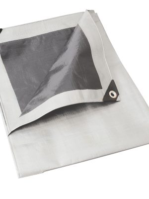 LE3X3B.jpg LE3X3B - Lona de polietileno color blanco con fondo plata, 3 x 3 m Foy
