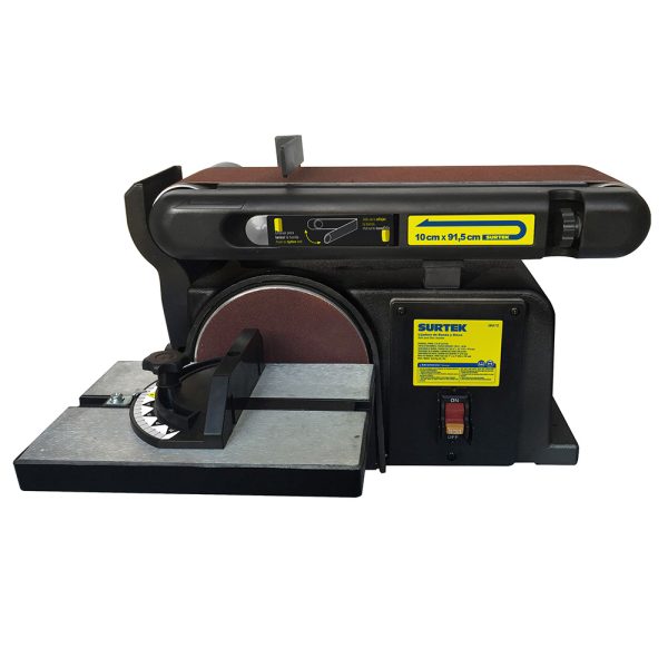 LE612.jpg LE612 - Lijadora de banda 4" x 36" y disco estacionaria 6" 1/2 HP 120 V Surtek