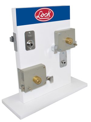 LES - Exhibidor con cerraduras de sobreponer y de barra, 4 piezas Lock