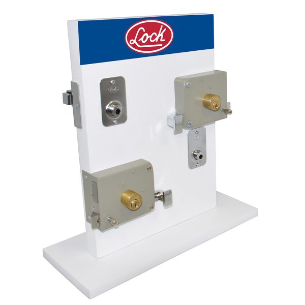 LES - Exhibidor con cerraduras de sobreponer y de barra, 4 piezas Lock