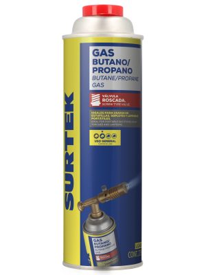 LGASO - Lata de gas butano/propano con válvula roscada 275 g Surtek