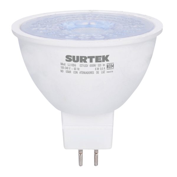 LL5C6 - Lámpara de LED tipo GU5.3, 6 W luz cálida Surtek