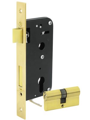 LMG45QLB - Mecanismo de embutir función doble, latón brillante, llave de puntos Lock