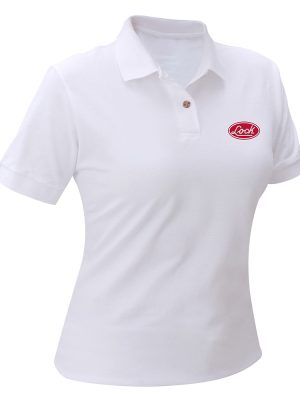 LPODBM - Playera tipo polo para dama color blanco talla M Lock