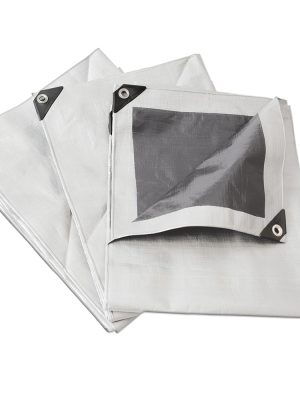 LR12X17B - Lona de polietileno reforzada color blanco, 12 x 17 m Surtek