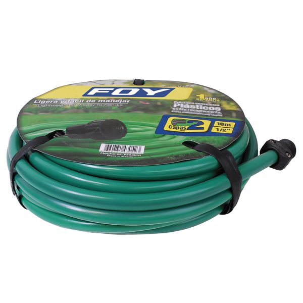 M12L10P - Manguera para jardín lisa con conector plástico 2 capas 1/2", 10 m Foy